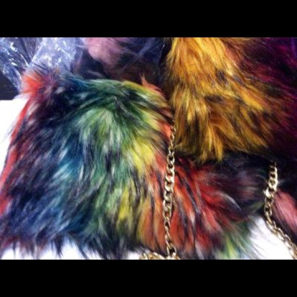 Faux Fur Handbag Multi